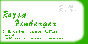 rozsa nimberger business card